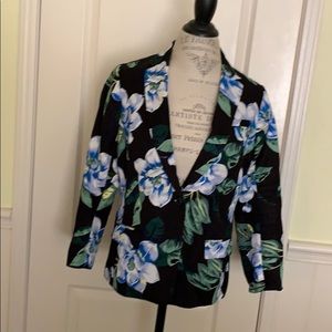 EUC Black floral Banana Republic blazer - Size 12